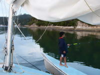 ヨットでフィッシング