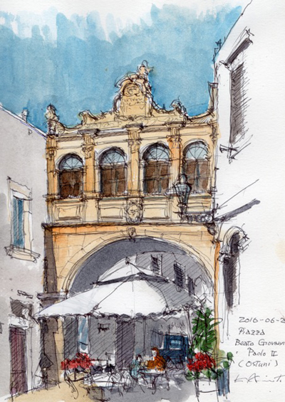 秋元様／のんびりとスケッチでも…美術館も 南イタリア９日間