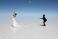 ウユニ塩湖にてウェディング撮影2