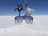 ウユニ塩湖にて