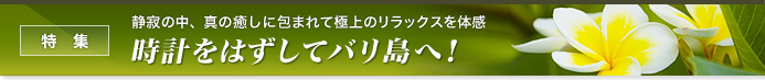 【特集】時計をはずしてバリ島へ！