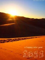 砂漠の朝日賀状