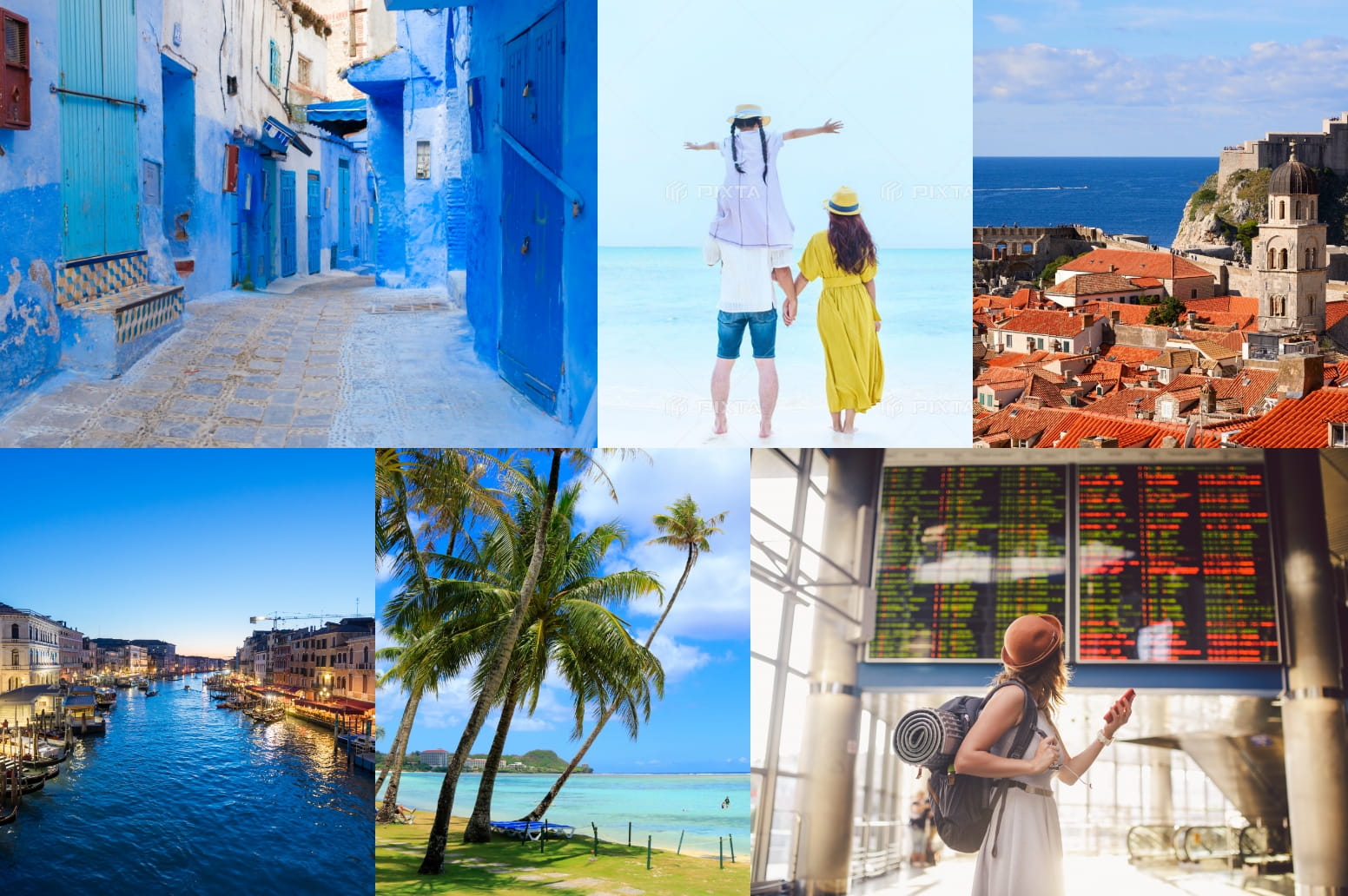 さまざまなシチュエーションで撮影された観光地の風景